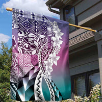 Aloha Vintage Plumeria Hawaiian Tapa Pattern Garden Flag Gradient Hawaiian Tapa Pattern LT9 - Polynesian Pride