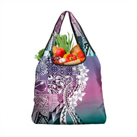 Aloha Vintage Plumeria Hawaiian Tapa Pattern Grocery Bag Gradient Hawaiian Tapa Pattern LT9 1-pack One Size Gradient - Polynesian Pride