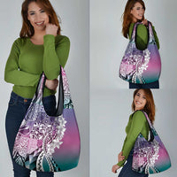 Aloha Vintage Plumeria Hawaiian Tapa Pattern Grocery Bag Gradient Hawaiian Tapa Pattern LT9 - Polynesian Pride