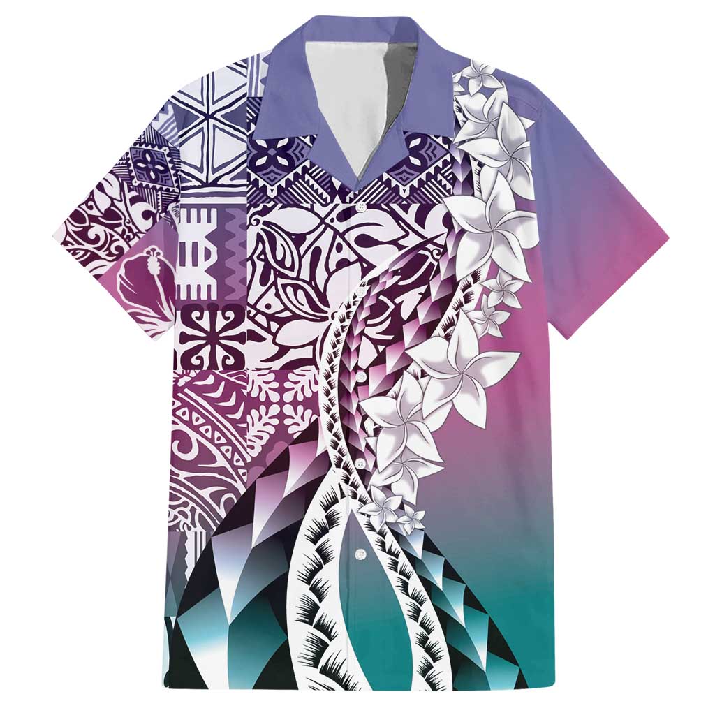 Aloha Vintage Plumeria Hawaiian Tapa Pattern Hawaiian Shirt Gradient Hawaiian Tapa Pattern LT9 Gradient - Polynesian Pride
