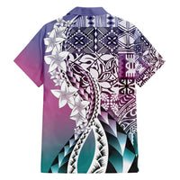 Aloha Vintage Plumeria Hawaiian Tapa Pattern Hawaiian Shirt Gradient Hawaiian Tapa Pattern LT9 - Polynesian Pride