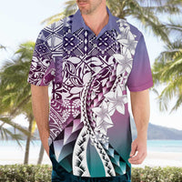 Aloha Vintage Plumeria Hawaiian Tapa Pattern Hawaiian Shirt Gradient Hawaiian Tapa Pattern LT9 - Polynesian Pride