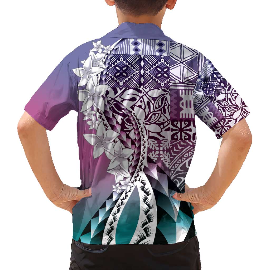Aloha Vintage Plumeria Hawaiian Tapa Pattern Hawaiian Shirt Gradient Hawaiian Tapa Pattern LT9 - Polynesian Pride
