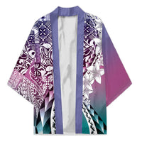 Aloha Vintage Plumeria Hawaiian Tapa Pattern Kimono Gradient Hawaiian Tapa Pattern LT9 Unisex Gradient - Polynesian Pride