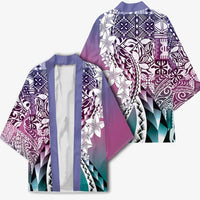 Aloha Vintage Plumeria Hawaiian Tapa Pattern Kimono Gradient Hawaiian Tapa Pattern LT9 - Polynesian Pride