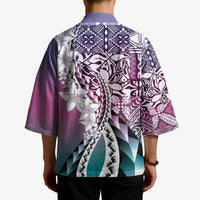Aloha Vintage Plumeria Hawaiian Tapa Pattern Kimono Gradient Hawaiian Tapa Pattern LT9 - Polynesian Pride