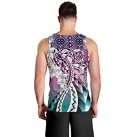 Aloha Vintage Plumeria Hawaiian Tapa Pattern Men Tank Top Gradient Hawaiian Tapa Pattern LT9 - Polynesian Pride