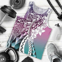 Aloha Vintage Plumeria Hawaiian Tapa Pattern Men Tank Top Gradient Hawaiian Tapa Pattern LT9 - Polynesian Pride