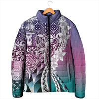 Aloha Vintage Plumeria Hawaiian Tapa Pattern Padded Jacket Gradient Hawaiian Tapa Pattern LT9 - Polynesian Pride