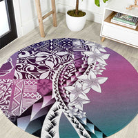 Aloha Vintage Plumeria Hawaiian Tapa Pattern Round Carpet Gradient Hawaiian Tapa Pattern LT9 Gradient - Polynesian Pride