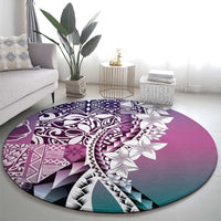 Aloha Vintage Plumeria Hawaiian Tapa Pattern Round Carpet Gradient Hawaiian Tapa Pattern LT9 - Polynesian Pride