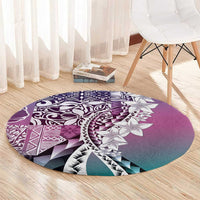 Aloha Vintage Plumeria Hawaiian Tapa Pattern Round Carpet Gradient Hawaiian Tapa Pattern LT9 - Polynesian Pride