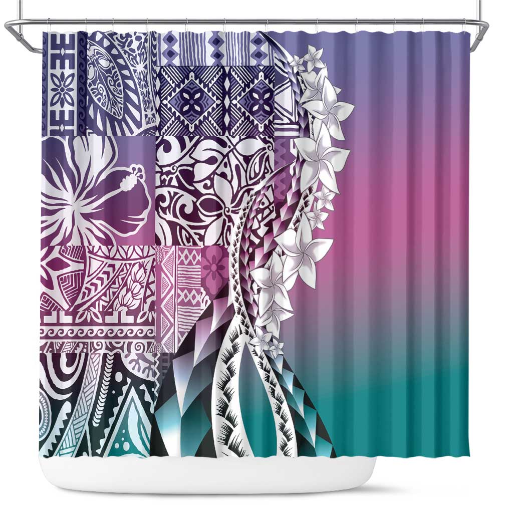 Aloha Vintage Plumeria Hawaiian Tapa Pattern Shower Curtain Gradient Hawaiian Tapa Pattern LT9 Gradient - Polynesian Pride