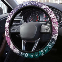 Aloha Vintage Plumeria Hawaiian Tapa Pattern Steering Wheel Cover Gradient Hawaiian Tapa Pattern LT9 - Polynesian Pride