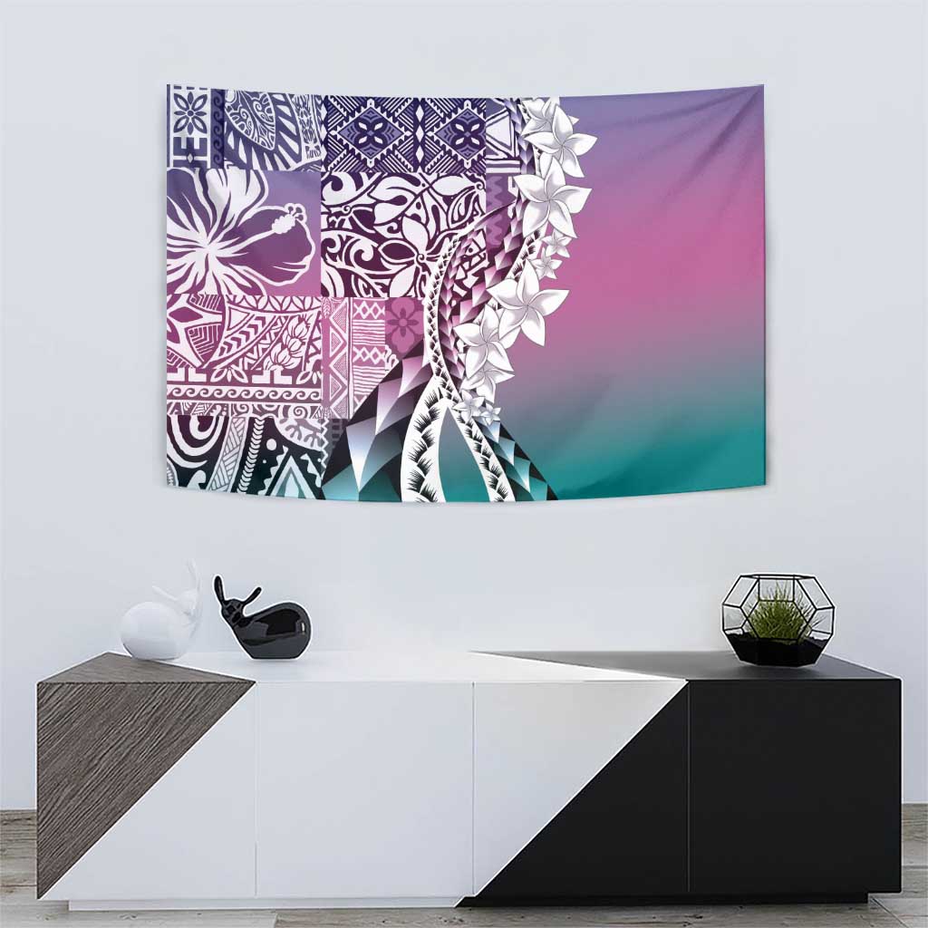 Aloha Vintage Plumeria Hawaiian Tapa Pattern Tapestry Gradient Hawaiian Tapa Pattern LT9 - Polynesian Pride