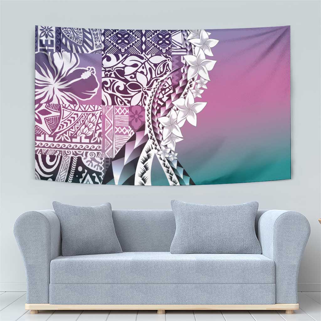 Aloha Vintage Plumeria Hawaiian Tapa Pattern Tapestry Gradient Hawaiian Tapa Pattern LT9 - Polynesian Pride