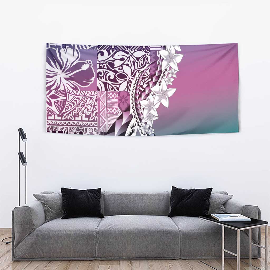 Aloha Vintage Plumeria Hawaiian Tapa Pattern Tapestry Gradient Hawaiian Tapa Pattern LT9 - Polynesian Pride