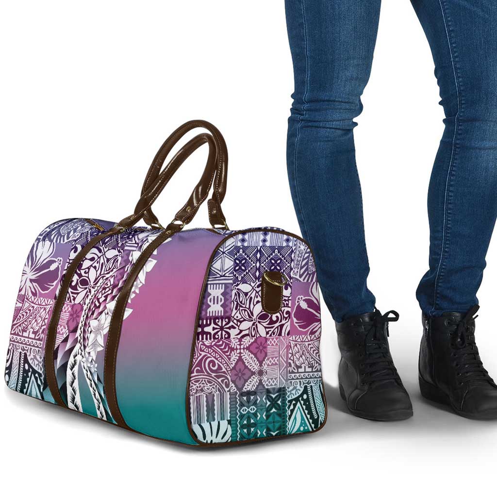 Aloha Vintage Plumeria Hawaiian Tapa Pattern Travel Bag Gradient Hawaiian Tapa Pattern LT9 - Polynesian Pride