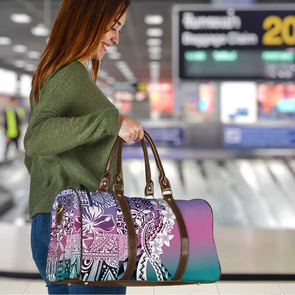Aloha Vintage Plumeria Hawaiian Tapa Pattern Travel Bag Gradient Hawaiian Tapa Pattern LT9 - Polynesian Pride