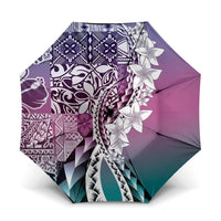 Aloha Vintage Plumeria Hawaiian Tapa Pattern Umbrella Gradient Hawaiian Tapa Pattern LT9 One Size Folded 11.42 inch Opened Diameter 37.4 inch Gradient - Polynesian Pride