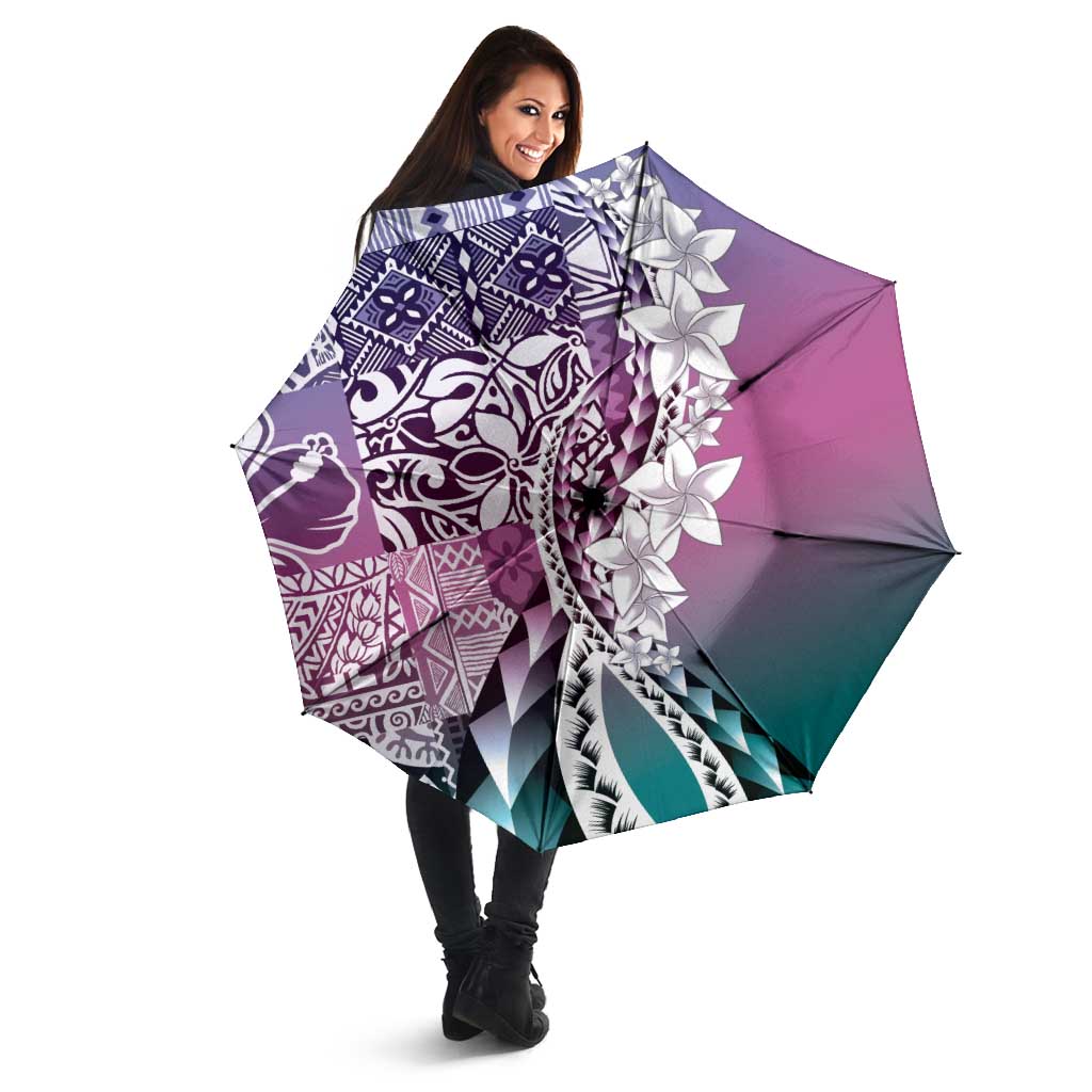 Aloha Vintage Plumeria Hawaiian Tapa Pattern Umbrella Gradient Hawaiian Tapa Pattern LT9 - Polynesian Pride