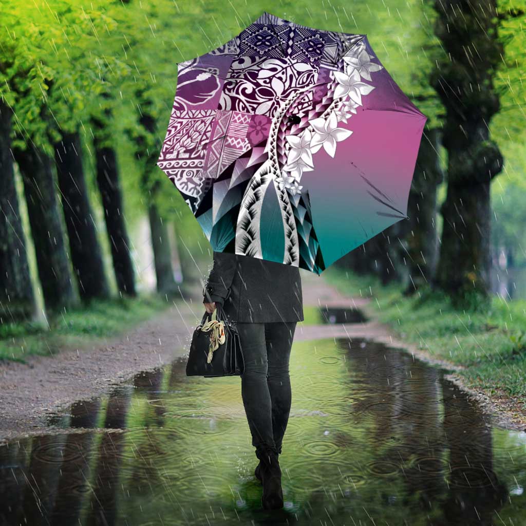 Aloha Vintage Plumeria Hawaiian Tapa Pattern Umbrella Gradient Hawaiian Tapa Pattern LT9 - Polynesian Pride