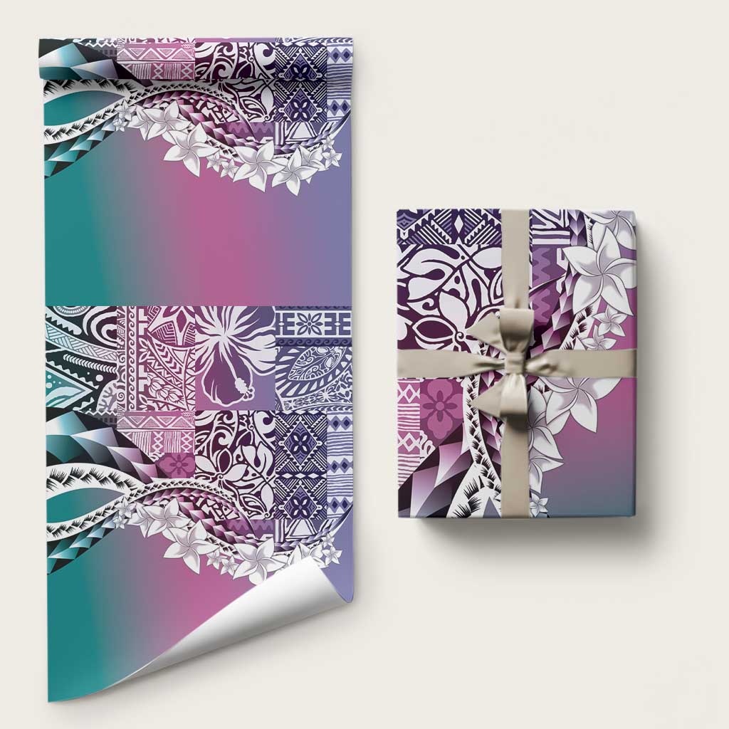 Aloha Vintage Plumeria Hawaiian Tapa Pattern Wrapping Paper Gradient Hawaiian Tapa Pattern LT9 58" × 23" Gradient - Polynesian Pride