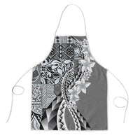 Aloha Vintage Plumeria Hawaiian Tapa Pattern Apron Gray Hawaiian Tapa Pattern LT9 Gray - Polynesian Pride
