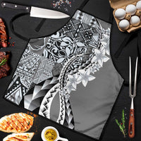 Aloha Vintage Plumeria Hawaiian Tapa Pattern Apron Gray Hawaiian Tapa Pattern LT9 Gray - Polynesian Pride