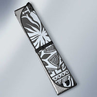 Aloha Vintage Plumeria Hawaiian Tapa Pattern Auto Sun Shade Gray Hawaiian Tapa Pattern LT9 - Polynesian Pride