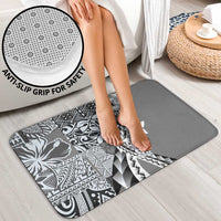 Aloha Vintage Plumeria Hawaiian Tapa Pattern Bathroom Set Gray Hawaiian Tapa Pattern LT9 - Polynesian Pride