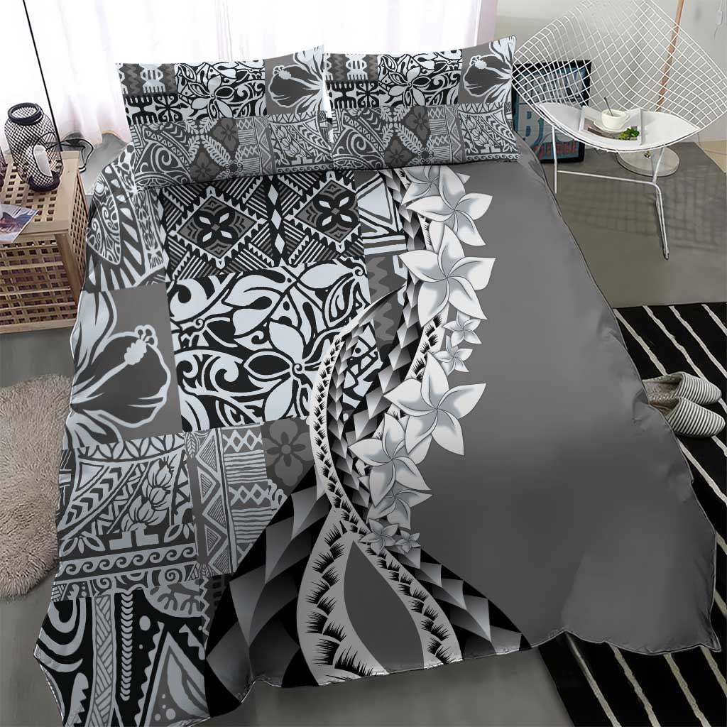 Aloha Vintage Plumeria Hawaiian Tapa Pattern Bedding Set Gray Hawaiian Tapa Pattern LT9 - Polynesian Pride
