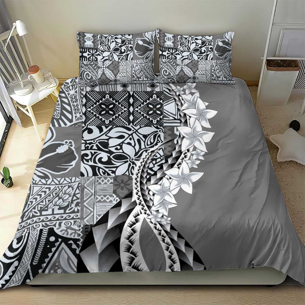Aloha Vintage Plumeria Hawaiian Tapa Pattern Bedding Set Gray Hawaiian Tapa Pattern LT9 - Polynesian Pride