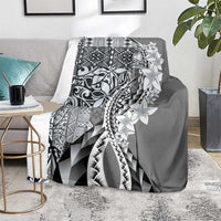Aloha Vintage Plumeria Hawaiian Tapa Pattern Blanket Gray Hawaiian Tapa Pattern LT9 - Polynesian Pride