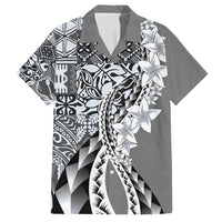 Aloha Vintage Plumeria Hawaiian Tapa Pattern Hawaiian Shirt Gray Hawaiian Tapa Pattern LT9 Gray - Polynesian Pride