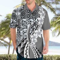Aloha Vintage Plumeria Hawaiian Tapa Pattern Hawaiian Shirt Gray Hawaiian Tapa Pattern LT9 - Polynesian Pride