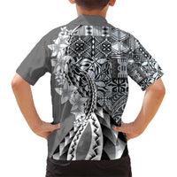 Aloha Vintage Plumeria Hawaiian Tapa Pattern Hawaiian Shirt Gray Hawaiian Tapa Pattern LT9 - Polynesian Pride