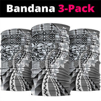 Aloha Vintage Plumeria Hawaiian Tapa Pattern Neck Gaiter Gray Hawaiian Tapa Pattern LT9 package One Size: 25*50cm Gray - Polynesian Pride