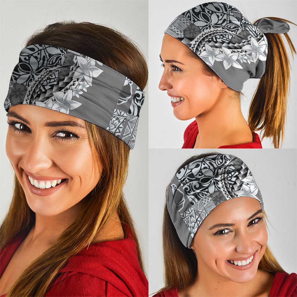 Aloha Vintage Plumeria Hawaiian Tapa Pattern Neck Gaiter Gray Hawaiian Tapa Pattern LT9 - Polynesian Pride