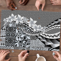 Aloha Vintage Plumeria Hawaiian Tapa Pattern Puzzle Gray Hawaiian Tapa Pattern LT9 - Polynesian Pride