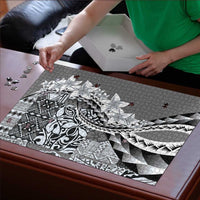 Aloha Vintage Plumeria Hawaiian Tapa Pattern Puzzle Gray Hawaiian Tapa Pattern LT9 - Polynesian Pride
