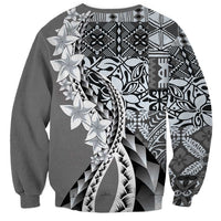 Aloha Vintage Plumeria Hawaiian Tapa Pattern Sweatshirt Gray Hawaiian Tapa Pattern LT9 - Polynesian Pride