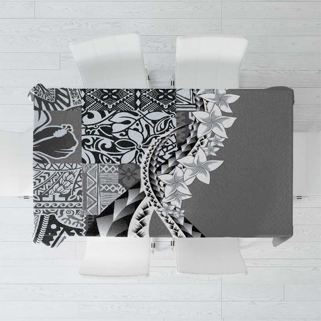 Aloha Vintage Plumeria Hawaiian Tapa Pattern Tablecloth Gray Hawaiian Tapa Pattern LT9 Gray - Polynesian Pride