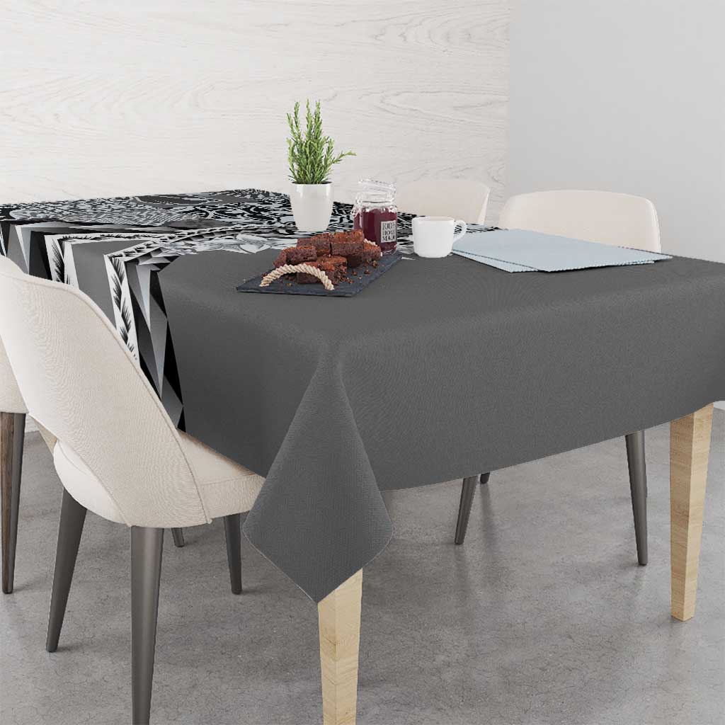 Aloha Vintage Plumeria Hawaiian Tapa Pattern Tablecloth Gray Hawaiian Tapa Pattern LT9 - Polynesian Pride