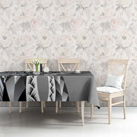 Aloha Vintage Plumeria Hawaiian Tapa Pattern Tablecloth Gray Hawaiian Tapa Pattern LT9 - Polynesian Pride