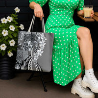 Aloha Vintage Plumeria Hawaiian Tapa Pattern Tote Bag Gray Hawaiian Tapa Pattern LT9 - Polynesian Pride