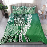 Aloha Vintage Plumeria Hawaiian Tapa Pattern Bedding Set Green Hawaiian Tapa Pattern LT9 - Polynesian Pride