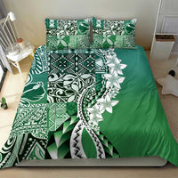 Aloha Vintage Plumeria Hawaiian Tapa Pattern Bedding Set Green Hawaiian Tapa Pattern LT9 - Polynesian Pride