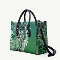 Aloha Vintage Plumeria Hawaiian Tapa Pattern Leather Bag Green Hawaiian Tapa Pattern LT9 Green - Polynesian Pride