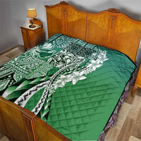 Aloha Vintage Plumeria Hawaiian Tapa Pattern Quilt Green Hawaiian Tapa Pattern LT9 - Polynesian Pride